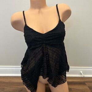 Black Lace Spaghetti Strap Top